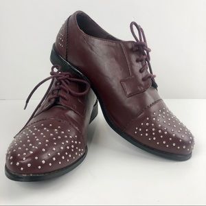 Torrid Wine Color Studded Lace Up Oxfords